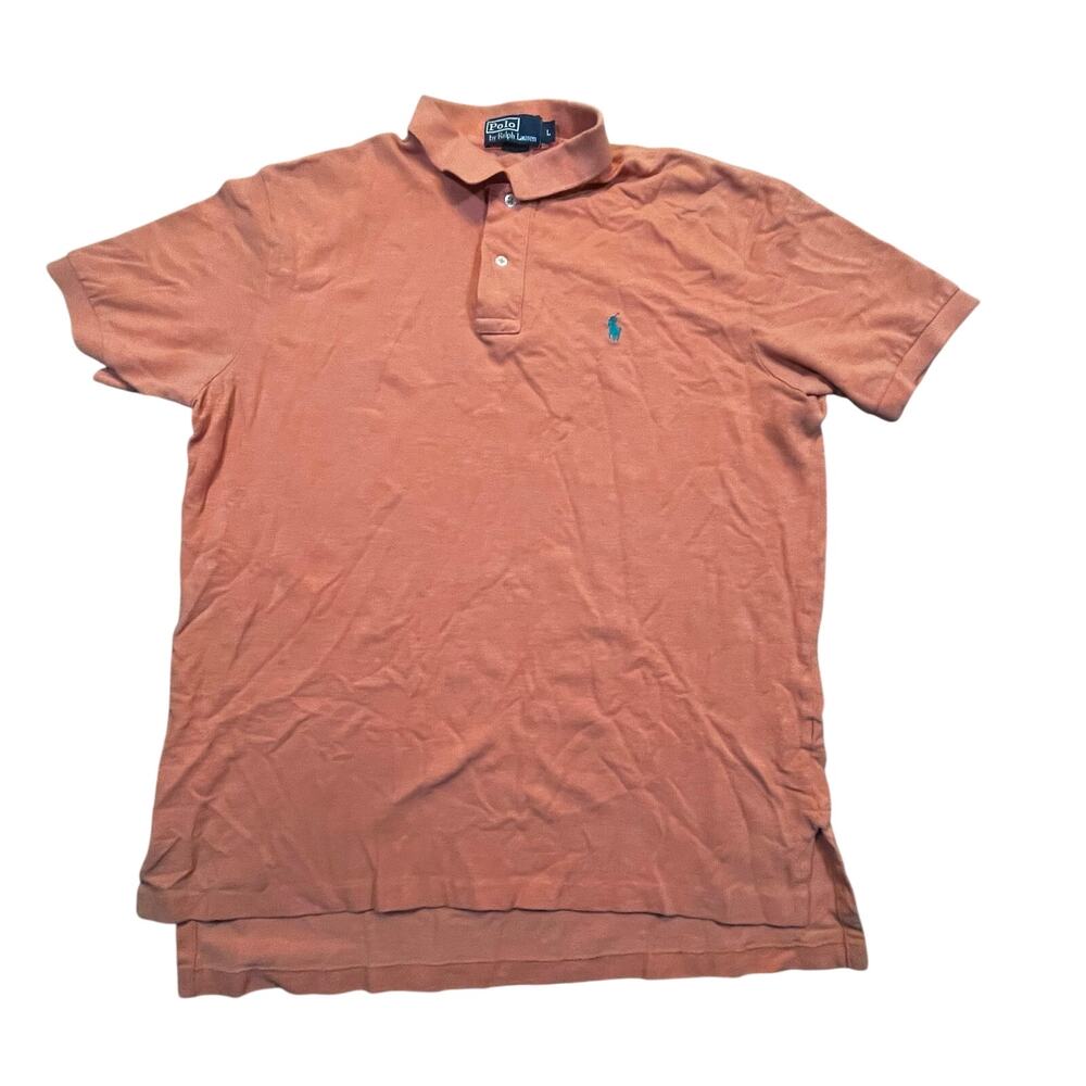 Polo Ralph Lauren Men’s Large Orange Salmon Polo Shirt Classic Preppy